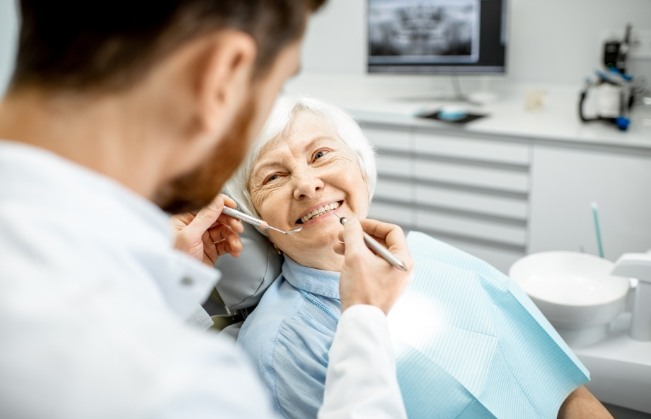 Dentist treating dental patient