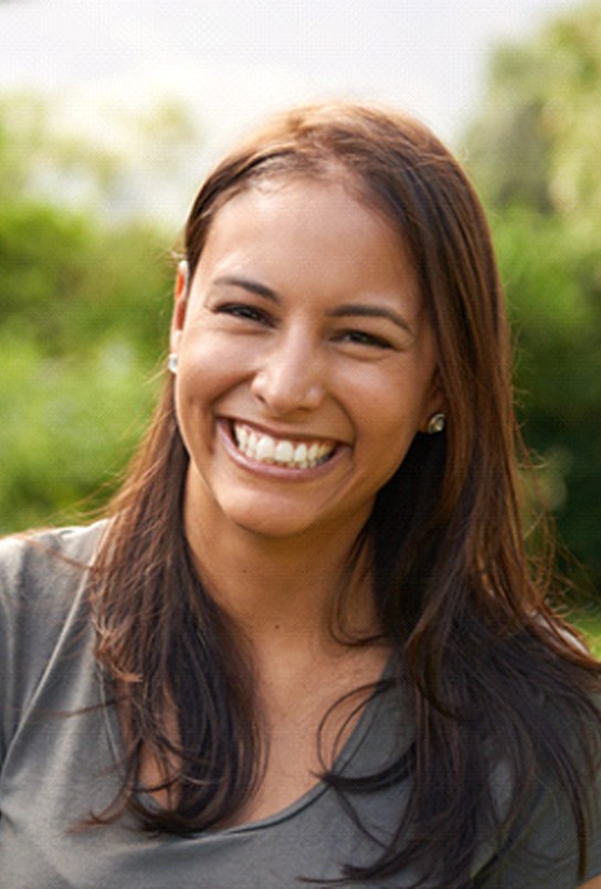 Happy woman smiling outdoors