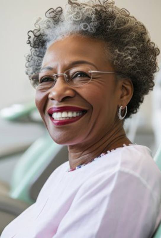 Patient in Renton Smiling with dentures