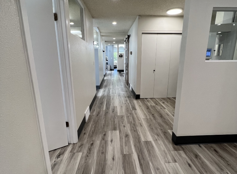 Hallway leading to dental treatment room