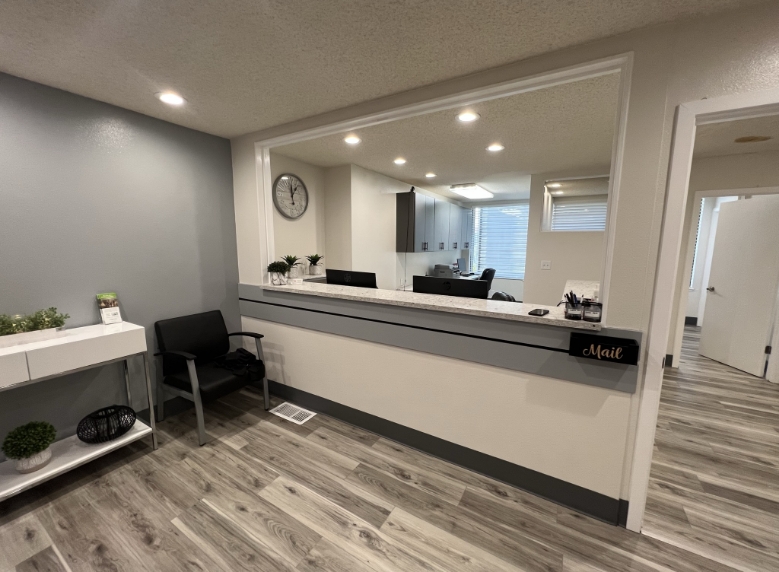 Welcoming dental office reception desk