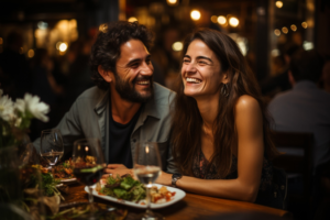 two people enjoying dinner on Valentine’s Da